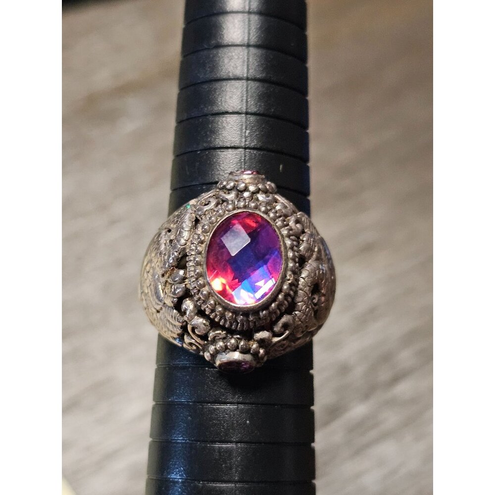 925 Sterling Silver Spinel Ring Size 12 - 13.59g